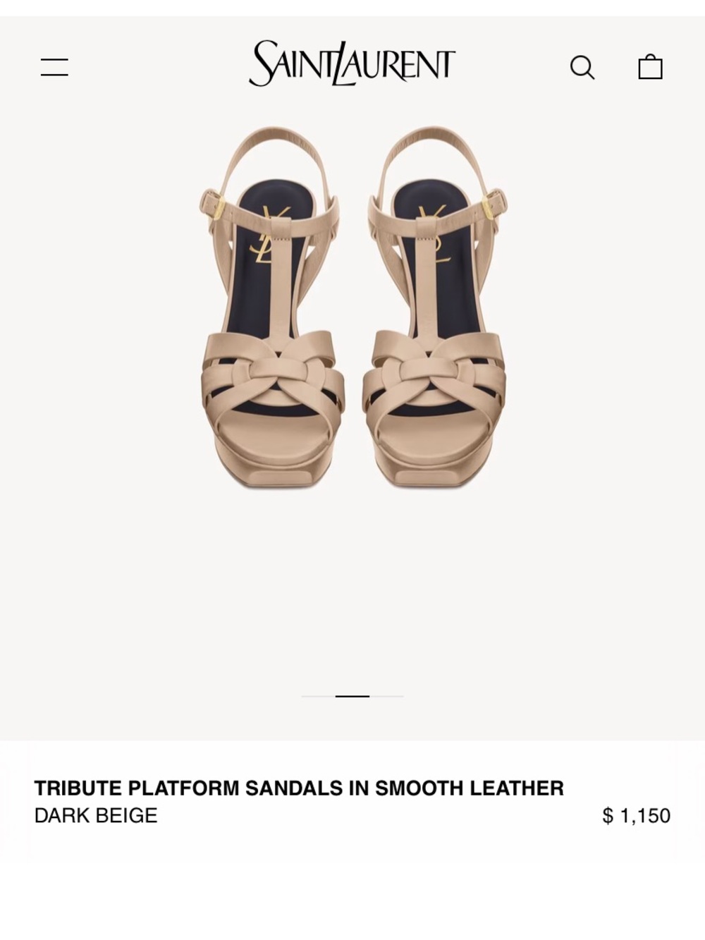 Saint Laurent Beige Leather Knotted T-Strap Heels - Picture 11 of 13